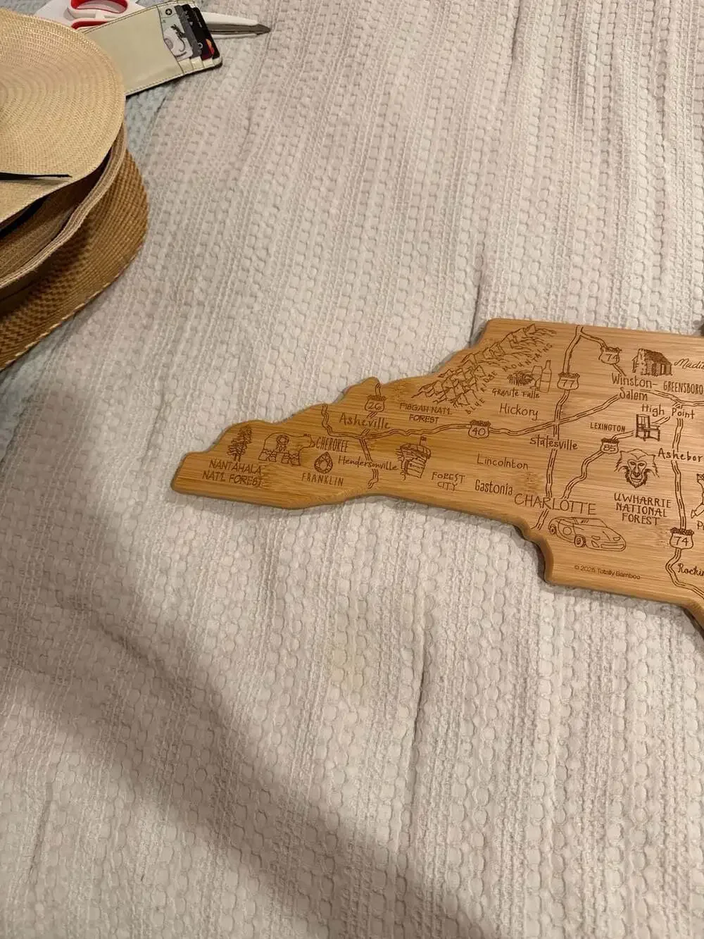 Destination North Carolina State Shaped Cutting Board & Serving Platter